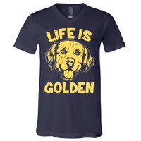 Golden Retriever Life Is Golden  V-Neck T-Shirt