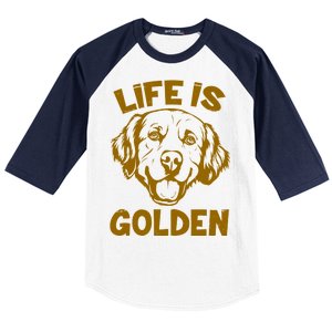 Golden Retriever Life Is Golden  Baseball Sleeve Shirt