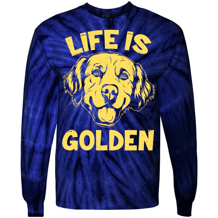 Golden Retriever Life Is Golden  Tie-Dye Long Sleeve Shirt