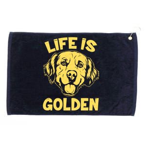 Golden Retriever Life Is Golden  Grommeted Golf Towel