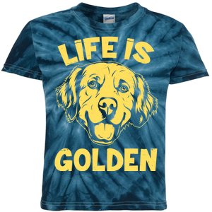 Golden Retriever Life Is Golden  Kids Tie-Dye T-Shirt