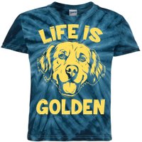 Golden Retriever Life Is Golden  Kids Tie-Dye T-Shirt