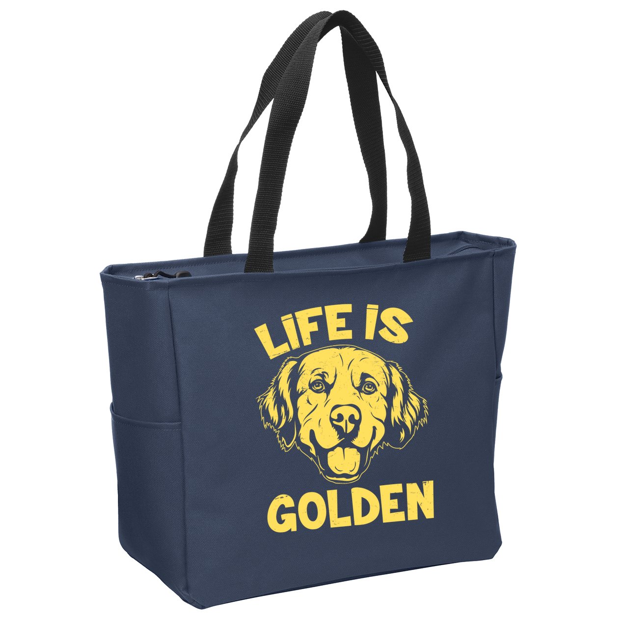 Golden Retriever Life Is Golden  Zip Tote Bag
