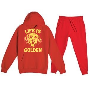 Golden Retriever Life Is Golden  Premium Hooded Sweatsuit Set