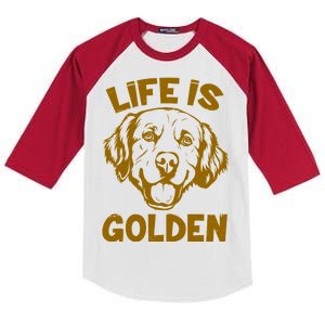 Golden Retriever Life Is Golden  Kids Colorblock Raglan Jersey