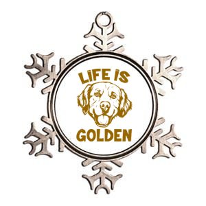 Golden Retriever Life Is Golden  Metallic Star Ornament