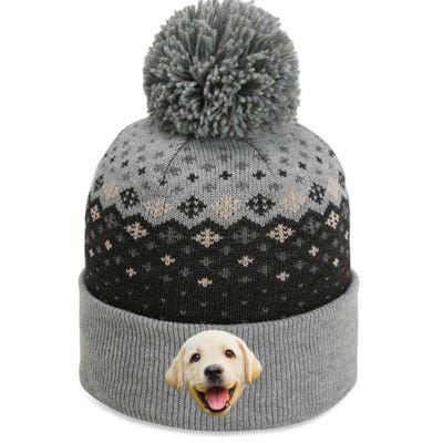 Golden Retriever Pup Face The Baniff Cuffed Pom Beanie