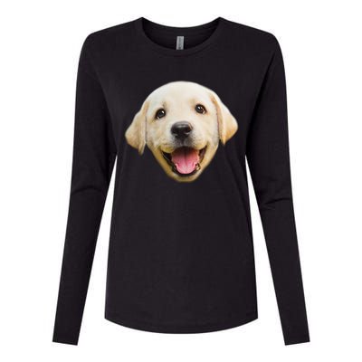 Golden Retriever Pup Face Womens Cotton Relaxed Long Sleeve T-Shirt