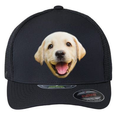 Golden Retriever Pup Face Flexfit Unipanel Trucker Cap