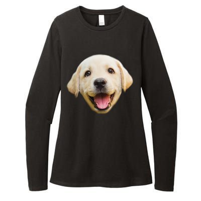 Golden Retriever Pup Face Womens CVC Long Sleeve Shirt