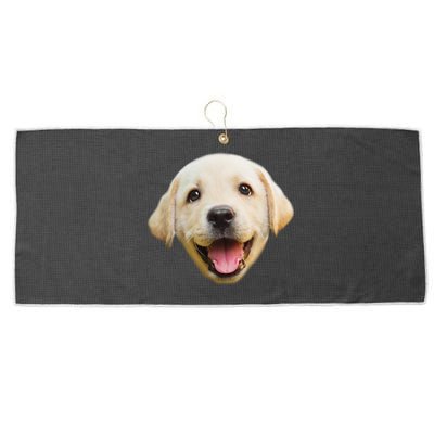 Golden Retriever Pup Face Large Microfiber Waffle Golf Towel