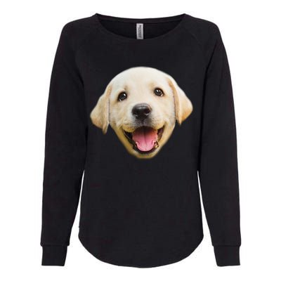 Golden Retriever Pup Face Womens California Wash Sweatshirt