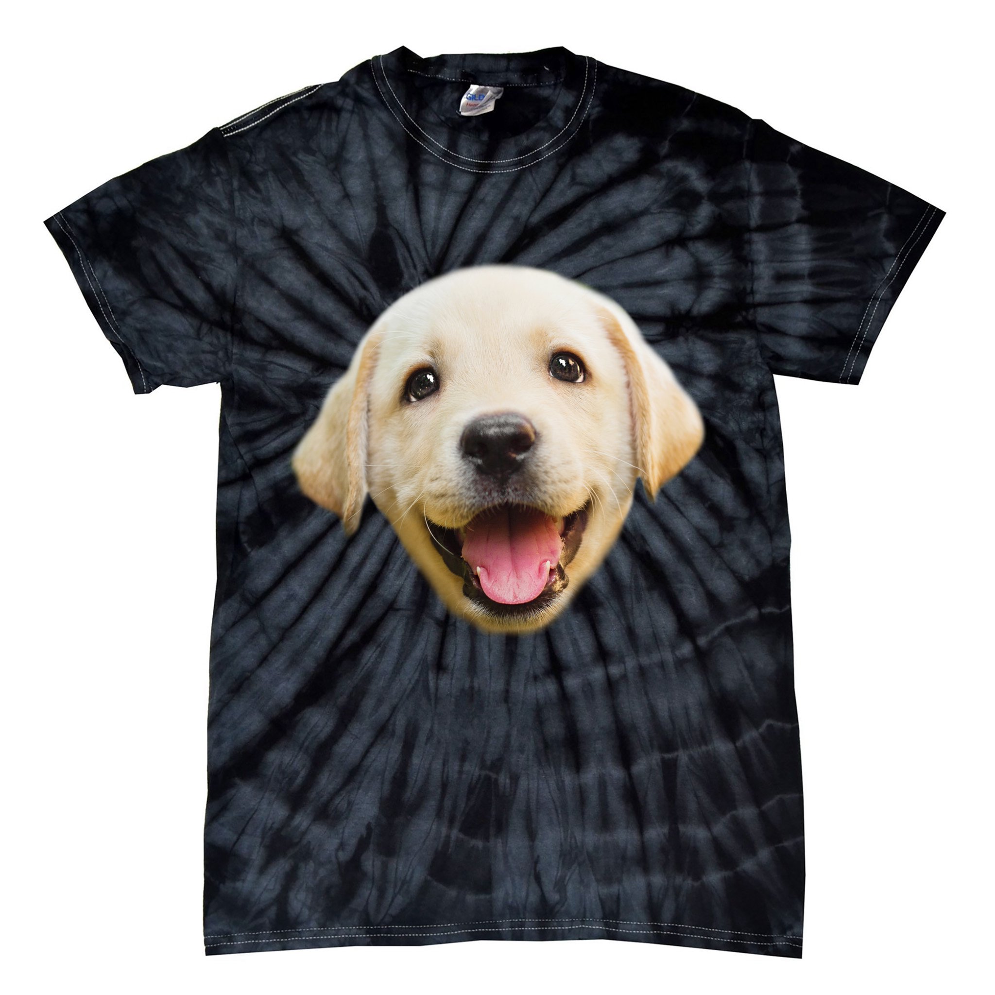 Golden Retriever Pup Face Tie-Dye T-Shirt