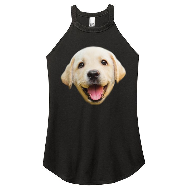 Golden Retriever Pup Face Women's Perfect Tri Rocker Tank