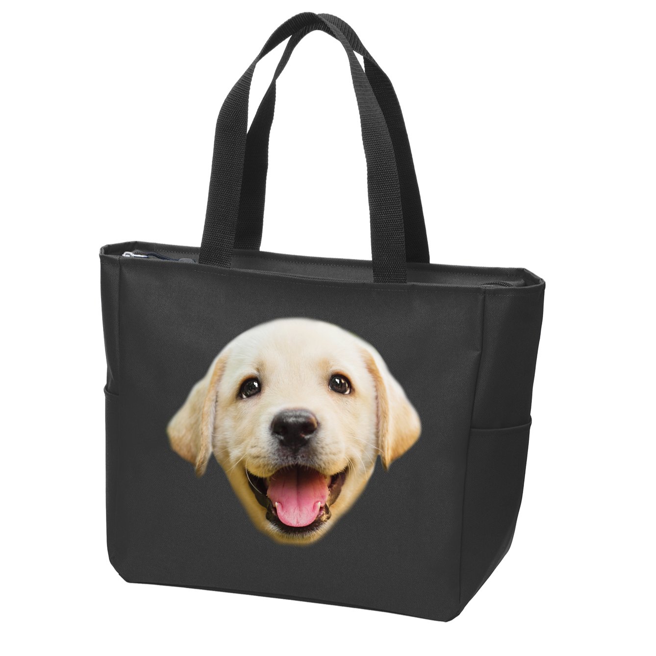 Golden Retriever Pup Face Zip Tote Bag