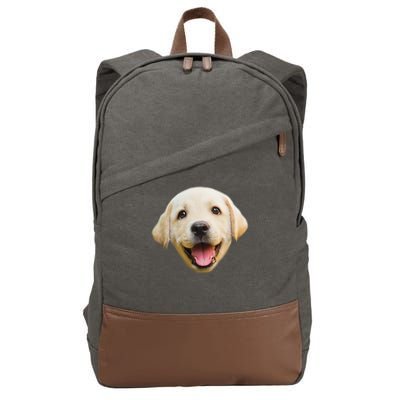 Golden Retriever Pup Face Cotton Canvas Backpack