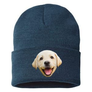 Golden Retriever Pup Face Sustainable Knit Beanie