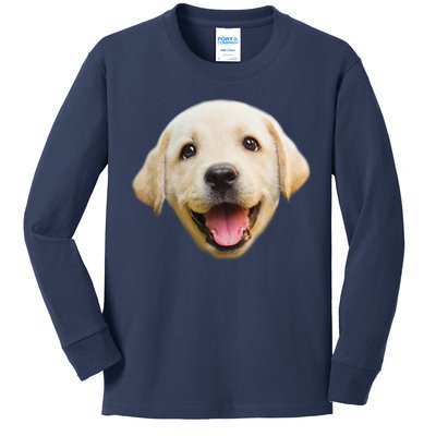 Golden Retriever Pup Face Kids Long Sleeve Shirt