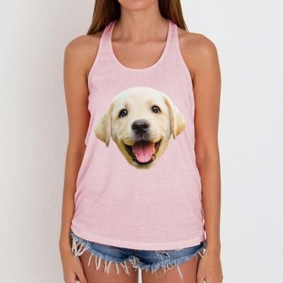 Golden Retriever Pup Face Women's Knotted Racerback Tank