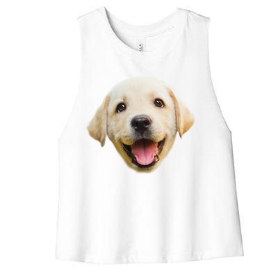 Golden Retriever Pup Face Women's Racerback Cropped Tank