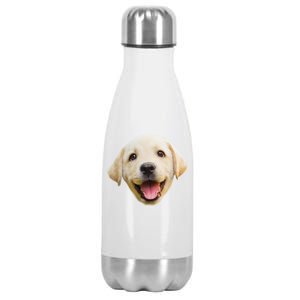 Golden Retriever Pup Face Stainless Steel Insulated Water Bottle