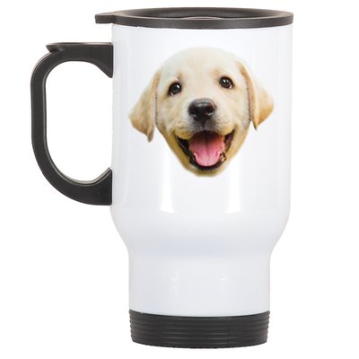 Golden Retriever Pup Face Stainless Steel Travel Mug