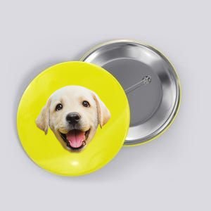 Golden Retriever Pup Face Button