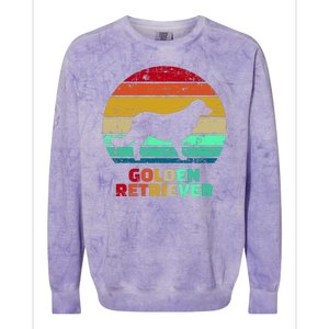 Golden Retriever Retro Silhouette Colorblast Crewneck Sweatshirt