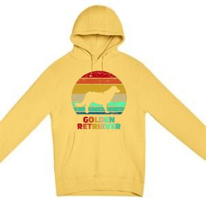 Golden Retriever Retro Silhouette Premium Pullover Hoodie