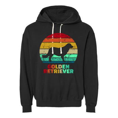 Golden Retriever Retro Silhouette Garment-Dyed Fleece Hoodie