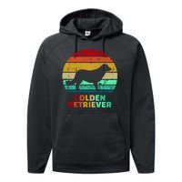 Golden Retriever Retro Silhouette Performance Fleece Hoodie