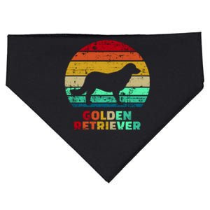 Golden Retriever Retro Silhouette USA-Made Doggie Bandana