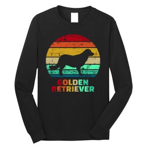 Golden Retriever Retro Silhouette Long Sleeve Shirt