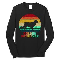 Golden Retriever Retro Silhouette Long Sleeve Shirt