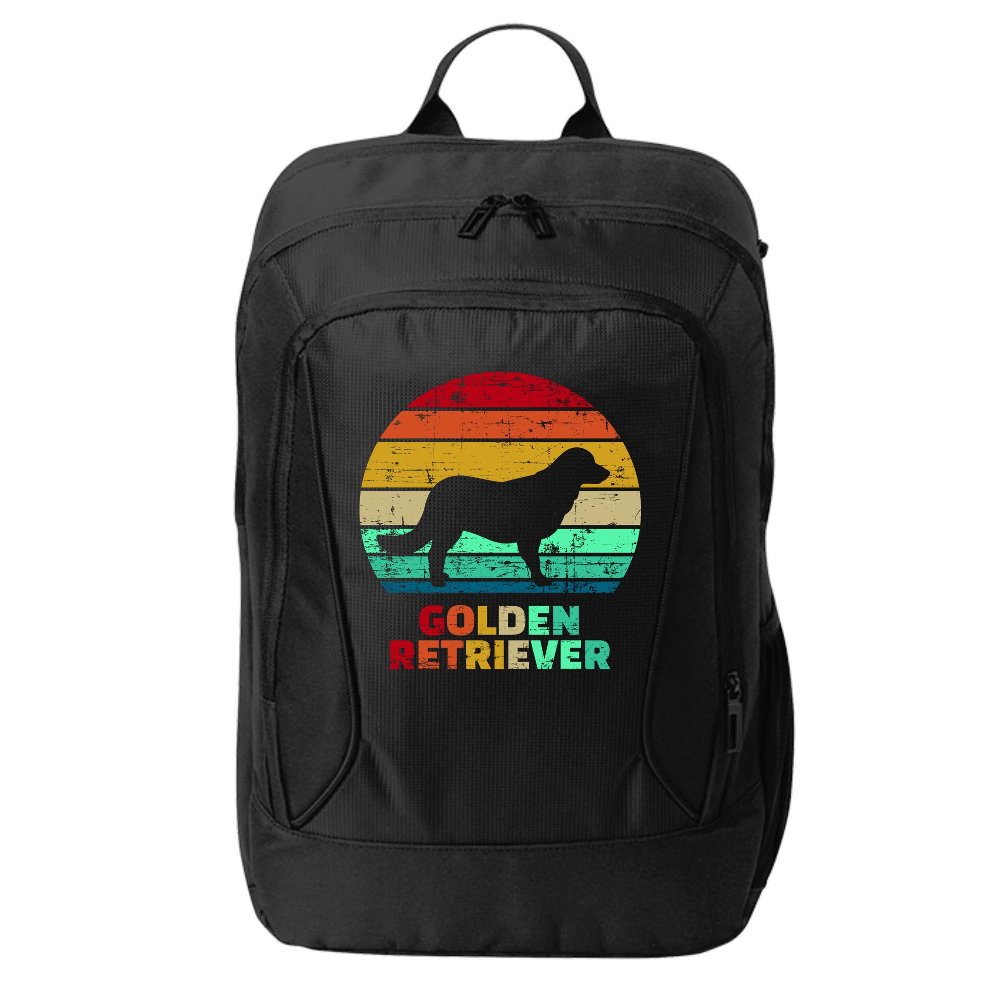 Golden Retriever Retro Silhouette City Backpack