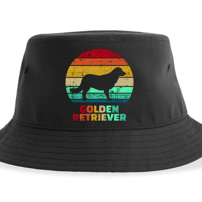 Golden Retriever Retro Silhouette Sustainable Bucket Hat