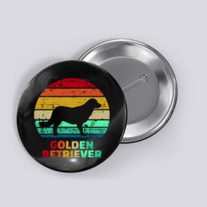 Golden Retriever Retro Silhouette Button