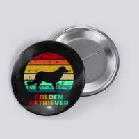 Golden Retriever Retro Silhouette Button