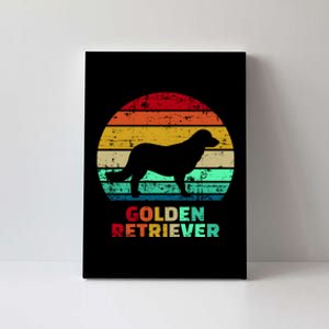 Golden Retriever Retro Silhouette Canvas