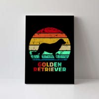 Golden Retriever Retro Silhouette Canvas