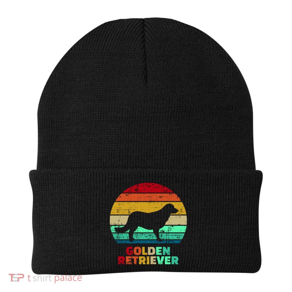 Golden Retriever Retro Silhouette Knit Cap Winter Beanie