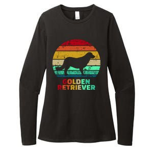 Golden Retriever Retro Silhouette Womens CVC Long Sleeve Shirt