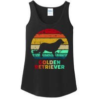 Golden Retriever Retro Silhouette Ladies Essential Tank