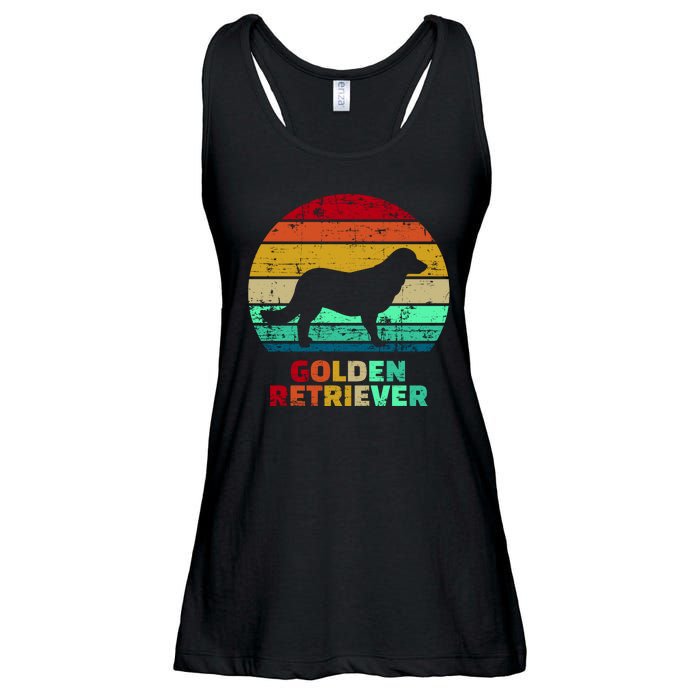 Golden Retriever Retro Silhouette Ladies Essential Flowy Tank