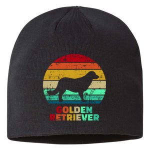 Golden Retriever Retro Silhouette Sustainable Beanie