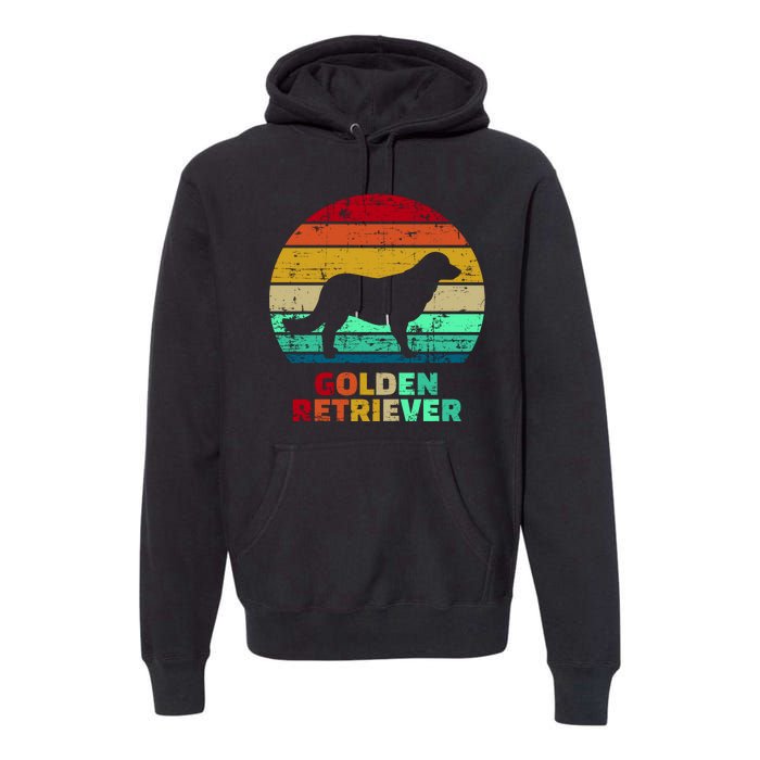 Golden Retriever Retro Silhouette Premium Hoodie