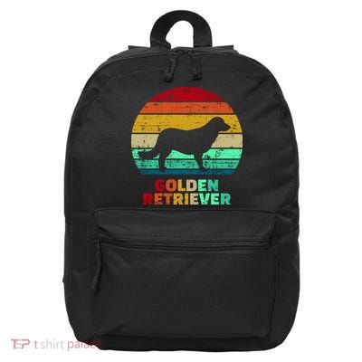Golden Retriever Retro Silhouette 16 in Basic Backpack