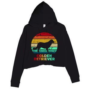 Golden Retriever Retro Silhouette Crop Fleece Hoodie