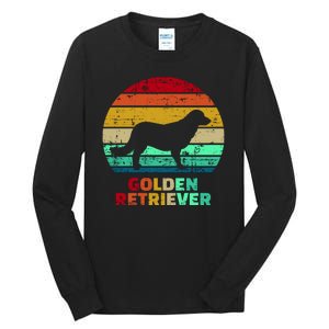 Golden Retriever Retro Silhouette Tall Long Sleeve T-Shirt