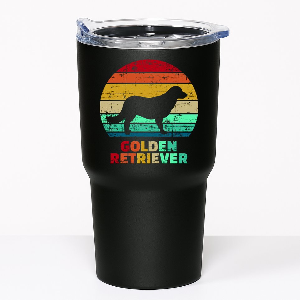 Golden Retriever Retro Silhouette Tumbler
